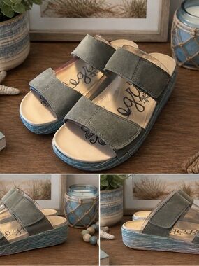 NIB Alegria Suede Sandals Women's Size 42 US 11.5 M Blue Harbor Adjustable NEW33